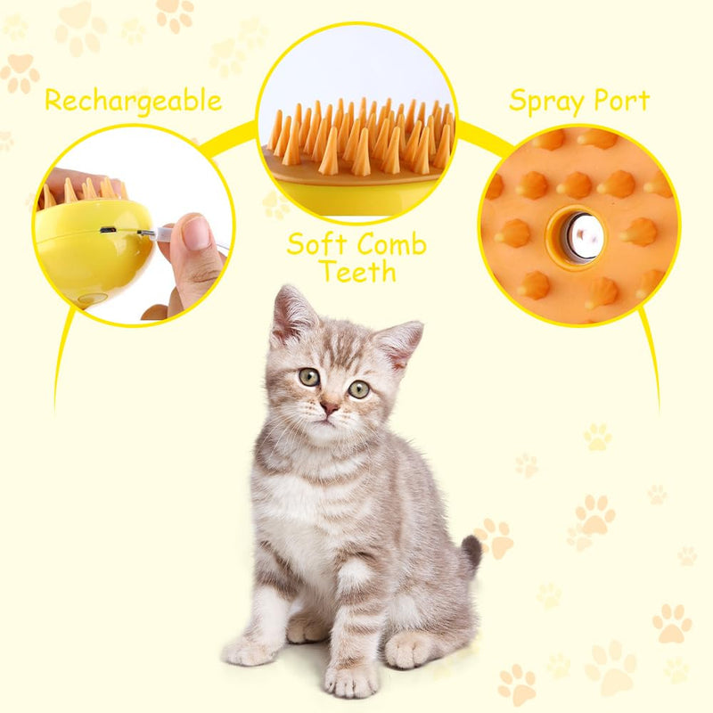 Brosse à vapeur rechargeable exclusive et brevetée (95°F-113°F) pour le bain des animaux 