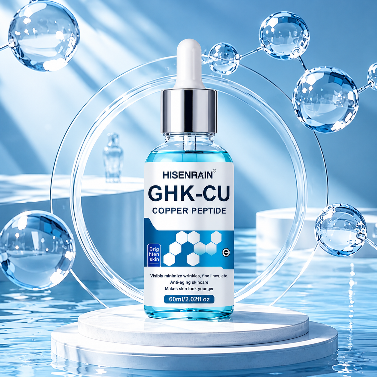 GHK-CU — Sérum con Péptidos de Cobre, Colágeno y Ácido Hialurónico