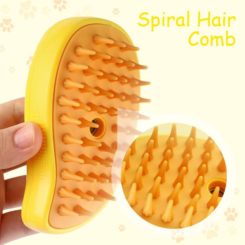 Brosse à vapeur rechargeable exclusive et brevetée (95°F-113°F) pour le bain des animaux 